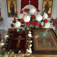 Богослужение в храме священномученика Серафима в Неделю 17-ю по Пятидесятнице. Настоятель храма  иерей Максим Глухих объявил о сборе помощи для пострадавших мирных жителей и беженцев из ДНР, ЛНР, Запорожской и Херсонской областей