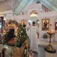 Богослужение в храме Священномученика Серафима в праздник Рождества Христова.