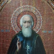История приобретения для храма иконы прп. Сергия Радонежского, реставрация иконы, фото.