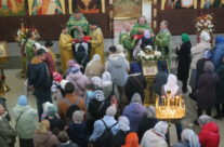 Богослужение в храме Священномученика Серафима в праздник Входа Господня в Иерусалим